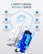 DOACE 220v to 110v Voltage Converter US to Europe: 350W 220 to 110 Voltage Converter for European Travel - International Power Adapter Plug Combo Step Down Transformer White - Image 6