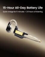 mojawa Purra Run Bone Conduction Sport Headphones, Open-Ear Bluetooth Headphones with Mic, IP67 Waterproof, Deep Bass, Voice Control, Secure Fit for Running, Cycling, and Workouts (Black) - Image 4