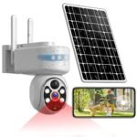 Security Cameras Wireless Outdoor Solar,WiFi Cameras for Home Security Battery-Powered, Auto Tracking,Customize Recording Alarm,Motion Detection,Spotlight Colorful Night Vision,360 View,2.4Ghz Only