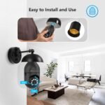 Jennov 2K Light Bulb Security Camera, Auto-Tracking Security Cameras Wireless Outdoor, 360° PTZ, Dual-Band WiFi (2.4G/5G), AI Human Detection, Indoor/Outdoor, E27 Socket-Powered, Compatible Alexa - Image 7