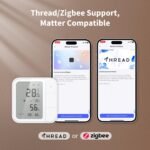 Aqara Thread/Zigbee Smart Climate Sensor W100,Temperature and Humidity Monitoring,Wireless Remote HVAC Control, 3 Customizable Smart Buttons,Works with HomeKit, Alexa, Google & More - Image 2