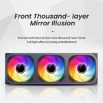 JONSBO ZB-360BR (Reverse) PC Case Fan,Reverse Blade Silent Computer Fan with 4-Sides Infinity Mirror,All-in-One, Single Frame Unit ARGB Fans,PWM,28MM Thick,Multiple Led Beads,Installation Ref to Tips - Image 5