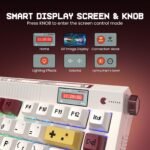 RisoPhy PC423 Wireless Creamy Keyboard with Screen & Knob, 75% 2.4G/Bluetooth/USB-C Gasket RGB Mechanical Keyboard, Hot Swappable, Five-Layer Padding & Pre-lubed Linear Switch, Retro Red and White - Image 3