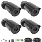 ZOSI 4 Pack 1080p Home Security Cameras with Audio Recording,Built-in Microphone,2MP 1920TVL HD-TVI Outdoor Indoor CCTV Cameras with 120ft IR Night Vision Weatherproof Surveillance Bullet Camera