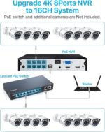 ZOSI 8CH 4K PoE Home Security Camera System, 8 Ports 16CH 8MP NVR with 2TB HDD, 4pcs 5MP Outdoor PoE IP Cameras, 120ft Night Vision, Motion Detection, Remote Access, for 24/7 Recording - Image 5