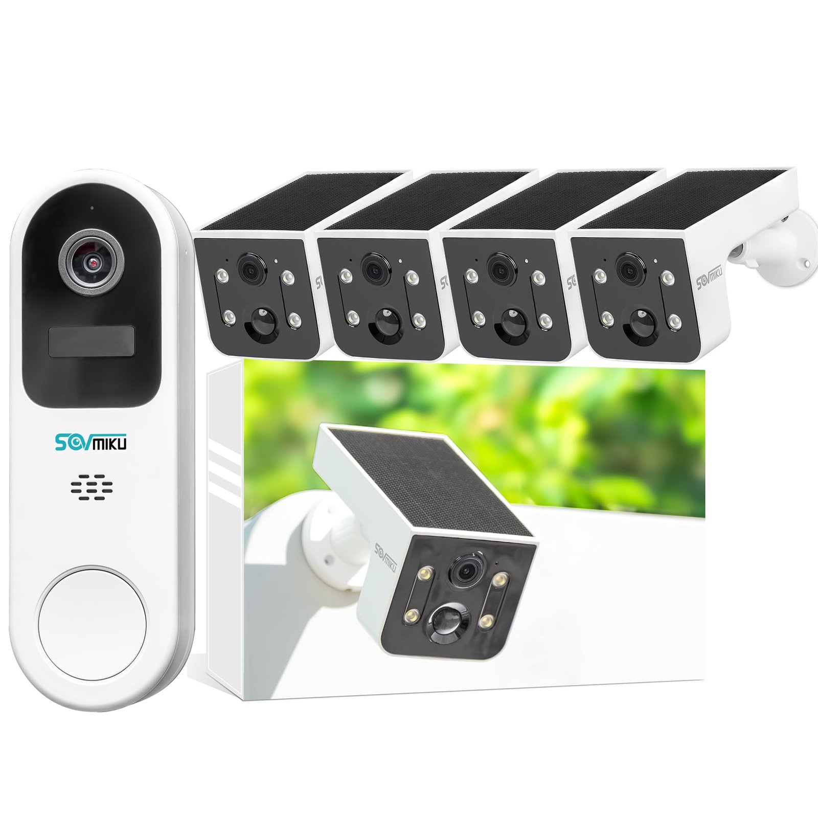 713RUO7UPCL.jpg Vicohome 4CG6L Solar Security Camera Wireless Outdoor System and DB3 Video Doorbell with Chime,No NVR Needed,Battery Powered,Easy to Setup,Motion Detection,Two Way Audio,Color Night Vision - Image 1