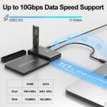 Unitek M.2 NVMe SSD Enclosure Adapter – 10 Gbps Hard Drive Reader Tool Free Pcie NVMe Adapter External USB 3.2 M2 SATA Case Converter Supports M Key Any Sizes M.2 2.5" /3.5" SATA Solid State Drive - Image 3