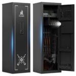 KAER 12-14 Gun Safe for Home Rifle and Pistols Biometric Gun Safes & Cabinets Clearance Gun Cabinet for Rifles and Shotguns,Gun Safe for Handgun with Digital Keypad Adjustable Shelves Unassembled