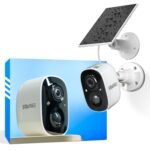 Vicohome C6S Security Camera Wireless Outdoor and 5W 5V Solar Panel,Battery Powered,Easy to Setup,PIR Motion Detection,Two Way Audio, Audible Flashlight Siren