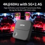 Unitek Hdmi Wireless Display Dongle Adapter - 5G Screen Mirroring Receiver TV Casting Device Screen Mirroring Adapter/4K Hdmi Extender for Streaming Video to Monitor from Mac iOS Android Windows-Black - Image 2