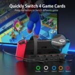 Unitek Switch Dock Station, Game Card Reader with 4K HDMI/USB 3.0/USB-C Charging Ports, Portable Nintendo Switch Docking Replacement, 4 Card Slots - Image 3