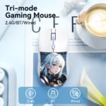 RisoPhy Lightweight Gaming Mouse, Tri-Modes Wired/2.4GHz/Bluetooth Anime Gaming Mouse, PAW3395 Sensor, 6 Programmable Buttons, 26K DPI Wireless Mouse for Laptop, PC, Mac - Image 3