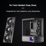 Jungle Leopard Lite 360 ARGB PC Reverse Case Fan - Integrated Aluminum Side Light Band, Dynamic ARGB Fisheye Design with 3 x 120mm ARGB&PWM Fans, No Software Required RPM Display(Black) - Image 6