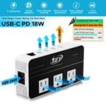Key Power 230-Watt Step Down 220V to 110V Voltage Converter & International Travel Adapter/Power Converter with USB-C Port 18W - [Use for USA Appliance Overseas in Europe, AU, UK, Ireland, etc.] - Image 3