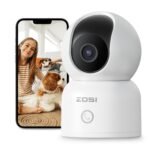 ZOSI Indoor Pan/Tilt Smart Security Camera,2K 360 Degree Baby Pet Monitor,Plug-in 2.4G/5G Dual-Band WiFi Home Cam with Phone App,Night Vision,Person Detection,2 Way Audio,Cloud & Memory Card Storage