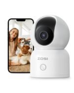 ZOSI Indoor Pan/Tilt Smart Security Camera,2K 360 Degree Baby Pet Monitor,Plug-in 2.4G/5G Dual-Band WiFi Home Cam with Phone App,Night Vision,Person Detection,2 Way Audio,Cloud & Memory Card Storage