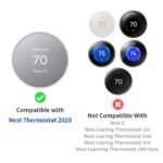 Petrichor Nest Thermostat Trim Kit - Compatible with Google Nest Thermostat 2020, Easy to Install - Snow - Image 2