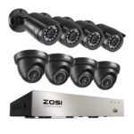 ZOSI 3K Lite 8CH Home Security Camera System Outdoor,8Channel CCTV DVR,8pcs 1080p Weatherproof Surveillance Bullet Dome Cameras,Night Vision,AI Human/Vehicle Detection,Remote Access(No Hard Drive)