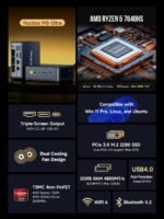 GMKtec M6 Ultra Gaming Mini PC Ryzen 7640HS (Upgraded 6600H/ 6800U), 32GB RAM DDR5 1TB SSD Dual NIC LAN 2.5GbE Desktop Computers Office Home, Triple 4K Display, WiFi 6, USB4, BT 5.2, DP, HDMI 2.0 - Image 2