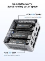 MINISFORUM UM880 Plus Mini PC AMD Ryzen 7 8845HS(8C/16T, up to 5.1GHz), 32GB DDR5 1TB PCIe4.0 SSD, HDMI+DP+USB4 Triple Outputs, OCuLink Port, 2.5G LAN, 5x USB Port, Radeon 780M Graphics Micro Computer - Image 4