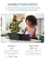 ARZOPA Portable Monitor & Sleeve, 16.1'' 100% sRGB FHD Laptop Monitor & PU Sleeve Bag Combination - Image 2