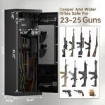 KAER 23-25 Biometric Gun Safe, Wider and Deeper Fingerprint Gun Safes for Rifle and Pistols, Large Quick Access Heavy-Duty Gun Cabinet for Firearm Ammo with Drawer & Gun Rack, Assembled - Image 2