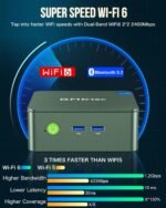 GMKtec Mini PC N150, G3 Plus Intel Twin Lake N150 (3.4GHz), 8GB DDR4 RAM 256GB PCIe M.2 SSD, Desktop Computer 4K Dual HDMI/USB3.2/WiFi 6/BT5.2/2.5G RJ45 - Image 5