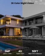 ieGeek Security Cameras Wireless Outdoor, 2K Solar WiFi Camera for Home Security System, Battery Powered Surveillance Cam with Solar Panel, 360° PTZ Color Night Vision, Motion Sensor, Works with Alexa - Image 6