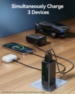 Ruko PD65W USB C Charger, 3-Port GaN Fast Charger Block, Compact Foldable Wall Charger for iPhone 16/15, MacBook Pro/Air, Galaxy S24, Pixel, Drone, Switch and More, Black - Image 4