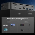 Unitek TV Dock Station for Nintendo Switch/Steam Deck 5-in-1 Docking Station Adapter One-touch Switching with 4 Game Card Storage Slot 3 USB 3.0 HDMI2.0 4K@60Hz Gigabit Ethernet PD USB-C 100W Charging - Image 7