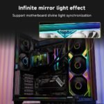 Jungle Leopard PF 240 CPU Water AIO Cooler Liquid Cooling|5.5-inch LCD Magnetic Screen|360mm ARGB Infinity Mirror 2000RPM PWM Fan|Lower Noise ≤30DBA|for LGA1851/1700/1200/115X/AM4/AM5(White) - Image 5