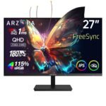 ARZOPA 27" 180HZ Gaming Monitor -2K QHD 2560x1440 Fast IPS Computer PC Display 115% sRGB Adaptive-Sync 1ms Response, 1x Display Port 1.4, 1x HDMI 2.0, 1x USB C -M1RC