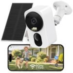 Heyall 2.4G/5G WiFi 6 Wireless Outdoor/Indoor Security Camera, Solar Powered 2.5K 4MP, Cloud/SD Storage, Color Night Vision, AI Human Detection, Spotlight & Siren, 2-Way Talk, Dual Band, IP65