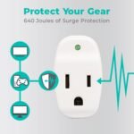 KMC Surge Tap Mini 5-Pack, 1-Outlet Grounded Surge Protector Adapter, 640 Joules, Power Plug Adapter - Image 5