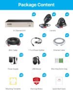 ZOSI 3K Lite 8CH Home Security Camera System Outdoor,8Channel CCTV DVR,8pcs 1080p Weatherproof Surveillance Bullet Dome Cameras,Night Vision,AI Human/Vehicle Detection,Remote Access(No Hard Drive) - Image 9