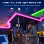 100ft Outdoor LED Strip Lights Waterproof, IP67 Waterproof LED Light Strips with Remote and APP Control, Timing, Music Sync RGB Exterior LED Rope Lights for Outside, Roof, Deck, Balcony, Garden, Pool - Image 3