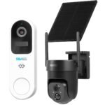 Vicohome QB 2K AI Solar Security Camera and DB3 2K Smart Video Doorbell with Chime, Battery Powered Cam, Two Way Audio, Motion Detection,Color Night Vision, Easy to Setup,Audible Flashlight Siren