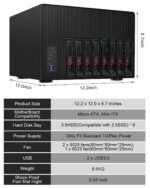 AUDHEID K7 8 Bay NAS Case, Computer Enclosures Compatible Micro-ATX Mini-ITX Motherboard, 3 x Fans, 8 x 2.5/3.5" Tray, Network Attached Storage Server for Home(Diskless) - Image 6