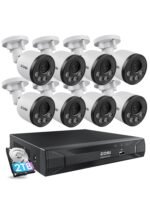ZOSI 5MP 8CH PoE Security Camera System with Audio,H.265+ 5MP 8 Channel NVR with 2TB HDD,8pcs Weatherproof PoE IP Cameras Outdoor Indoor,Human Detection,100ft Night Vision,for Home 24-7 Recording