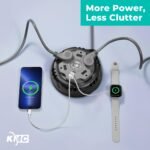 KMC 5-Outlet USB-C PD Surge Twist Retractable Power Strip Cord Reel, 2 USB-A & 1 USB-C Power Delivery, 735J Surge Protector, 8ft Retractable Extension Cord, 3-Prong Flat Plug, UL/ETL Certified, Gray - Image 8