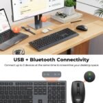 MEETION Bluetooth Keyboard and Mouse Combo, Wireless 2.4GHz Multi Device Computer Keyboard, Full Size Slim Rechargeable Keyboard, 3800 DPI Optical Mouse, for Windows/Mac/Laptop/PC/Desktop/iPad/Phone - Image 2