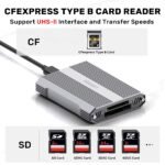 CFexpress Type B and SD4.0 UHS-II Dual-Slot Memory Card Reader, 10Gbps USB 3.2 Gen 2, CF Express Reader for CFexpress Type B/SD/SDHC/SDXC/SDUC, Plug and Play, Compatible with Windows/Mac/Linux/Android - Image 2