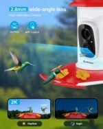 ANAKK Hummingbird Feeder with Camera,1296P HD Night Vision Hummingbird Feeder with Ant Moat, Solar Bird Feeder Outdoor/IP65 Waterproof/AI Intelligent Identification of Hummingbirds 2.4G Wi-fi - Image 6