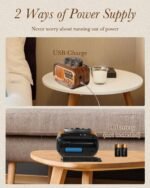 PRUNUS J-150 Small Retro Vintage Radio Bluetooth, Portable Radios AM FM Transistor, D Battery Operated Radio/USB Rechargeable Radios, TWS, Support TF Card/USB Playing - Image 4