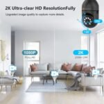 Jennov 2K Light Bulb Security Camera, Auto-Tracking Security Cameras Wireless Outdoor, 360° PTZ, Dual-Band WiFi (2.4G/5G), AI Human Detection, Indoor/Outdoor, E27 Socket-Powered, Compatible Alexa - Image 3