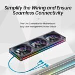 JONSBO ZA-360B PC Case Fan,All(3)-in-One,Single Frame Unit with 3x120mm ARGB Fans,PWM, Silent with 4-Sides Infinity Mirror Fan 2400RPM,28mm Thick,Multiple Led Beads, Installation Ref to Tips - Image 6