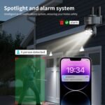 Luovisee WiFi Security Camera Wireless Outdoor 2 Packs,360° PTZ Solar Camera Outdoor Wireless for Home Security,Work with Alexa,AI Motion Detection,PIR Siren,Cloud & SD Card Storage, 2-Way Audio - Image 4