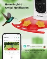 ANAKK Hummingbird Feeder with Camera,1296P HD Night Vision Hummingbird Feeder with Ant Moat, Solar Bird Feeder Outdoor/IP65 Waterproof/AI Intelligent Identification of Hummingbirds 2.4G Wi-fi - Image 2