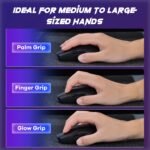 RisoPhy Superlight Wireless Gaming Mouse, 62g Dual Macro-Switches Gaming Mouse, 3-Mode Wireless/USB-C/Bluetooth Mouse with Adjustable 12000DPI, 5 Programmable Buttons Computer Mouse for PC/Mac-Black - Image 7