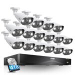 ZOSI 32CH 4K Security Camera System,16pcs 4K/8MP PoE Cameras Outdoor,Human/Vehicle Detection,2 Way Audio,Color Night Vision,16 Port 32 Channel 8MP Dual-Disk NVR with 4TB HDD for 24/7 Recording